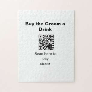 Bachelor QR Scan zu zahlen Bräutigam ein Getränk T Puzzle
