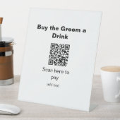 Bachelor QR Scan zu zahlen Bräutigam ein Getränk T Sockelschild (In Situ)