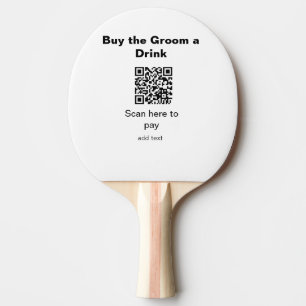 Bachelor QR Scan zu zahlen Bräutigam ein Getränk T Tischtennis Schläger