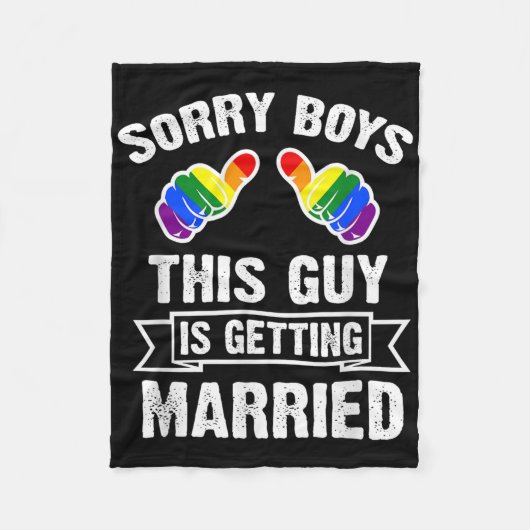 Bachelor Shirt Party Lgbt Gay Pride Groom Bridge Fleecedecke (Vorderseite)