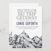 Bachelor Ski-Trip Wochenende Abfahrt Einladung (Vorne/Hinten)
