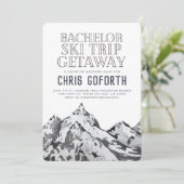Bachelor Ski-Trip Wochenende Abfahrt Einladung (Stehend Vorderseite)