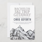 Bachelor Ski-Trip Wochenende Abfahrt Einladung (Vorderseite)