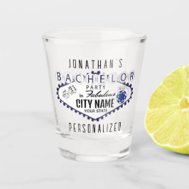 Bachelor - Vegas Poker Style - Dunkelblaues Schult Schnapsglas