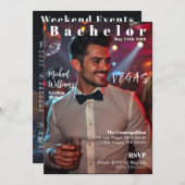 Bachelor Vegas Weekend Magazine Cover Einladung (Vorne/Hinten)