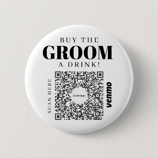 Bachelor Venmo QR Code Kaufen Sie den Boden ein Ge Button (Vorderseite)