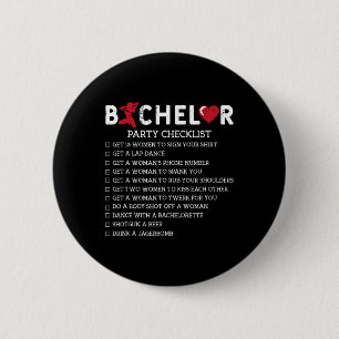 Bachelor versorgt Party Checklist Trauzeuge Button