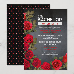 Bachelor Watch Party Einladung, 5" x 7" (schwarz) Einladung