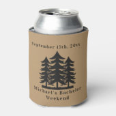 Bachelor Weekend, personalisiert Brown Fir Trees Dosenkühler (Kanne Vorderseite)