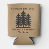 Bachelor Weekend, personalisiert Brown Fir Trees Dosenkühler (Vorderseite)
