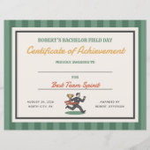 Bachelor-Zertifikat für die Leistung einer Vertrag (Vorderseite)