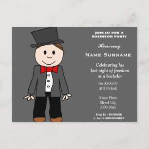 bacheloret Party, Hirsch-Party, Bräutigamdusche…. Einladungspostkarte