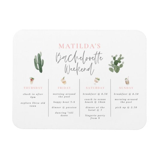 Bacheloretour-Bar am Wochenende Magnet (Horizontal)