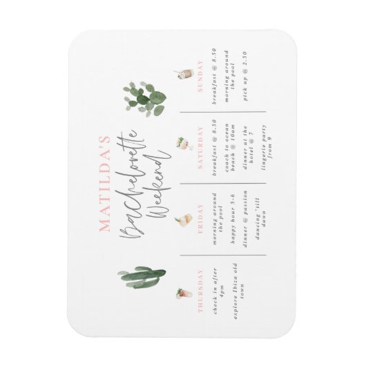 Bacheloretour-Bar am Wochenende Magnet (Vertikal)