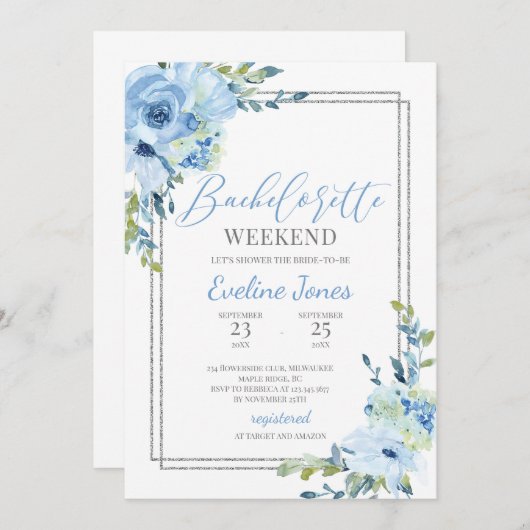Bachelorett Einladung (Vorne/Hinten)