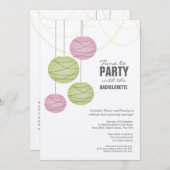 Bachelorette 12x18 Party Pink Grünbügel Einladung (Vorne/Hinten)