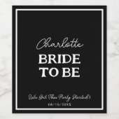 Bachelorette als schwarz-weiß weinetikett (Einzelnes Label)