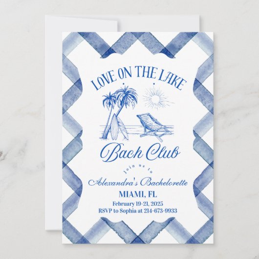 Bachelorette am See Einladung (Vorderseite)