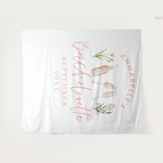 Bachelorette-Bachelorette mit rosa gürmischer Blüt Wandteppich (Vorderseite (Horizontal))