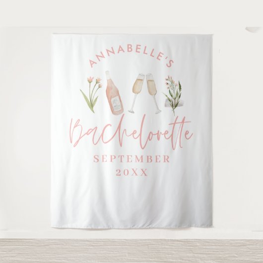 Bachelorette-Bachelorette mit rosa gürmischer Blüt Wandteppich (Vorderseite)