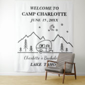 Bachelorette-Banner für niedliche Schwarz-Weiß-Cam Wandteppich (Beispiel)