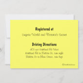 Bachelorette Bash Gelbe Einladung (Rückseite)