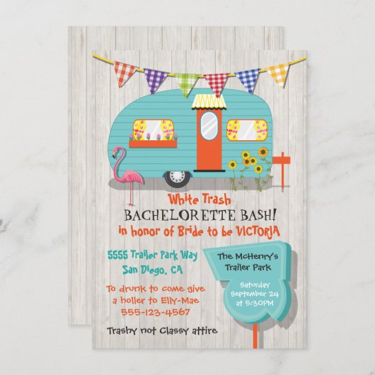 Bachelorette-Bash-Party Einladung (Vorne/Hinten)