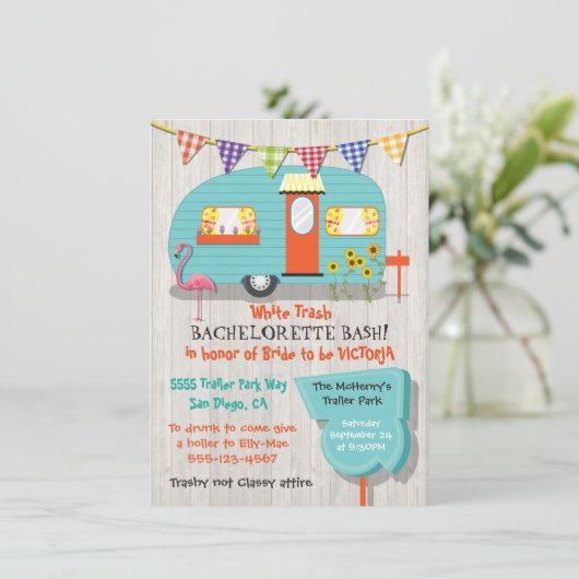 Bachelorette-Bash-Party Einladung (Stehend Vorderseite)