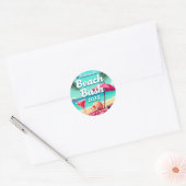 Bachelorette Beach Bash 2025 Tropical Runder Aufkleber (Umschlag)