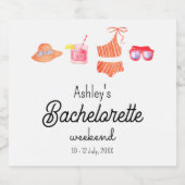 Bachelorette Beach Bikini Weekend Alkoholflaschenetikett (Einzelnes Label)