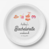 Bachelorette Beach Bikini Weekend Pappteller (Vorderseite)