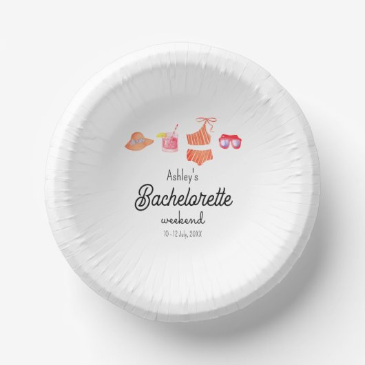 Bachelorette Beach Bikini Weekend Pappteller (Vorderseite)