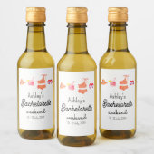 Bachelorette Beach Bikini Weekend Weinetikett (Flaschen)