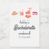 Bachelorette Beach Bikini Weekend Weinetikett (Einzelnes Label)