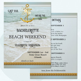 Bachelorette Beach Nautical Weekend Einladung