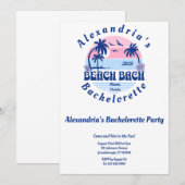 Bachelorette Beach Party Einladung (Vorne/Hinten)