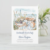 Bachelorette Beach Party Einladung (Stehend Vorderseite)