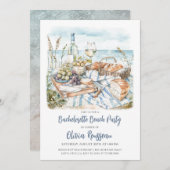 Bachelorette Beach Party Einladung (Vorne/Hinten)