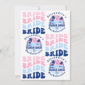 Bachelorette Beach Party Wavy Retro Einladung (Rückseite)