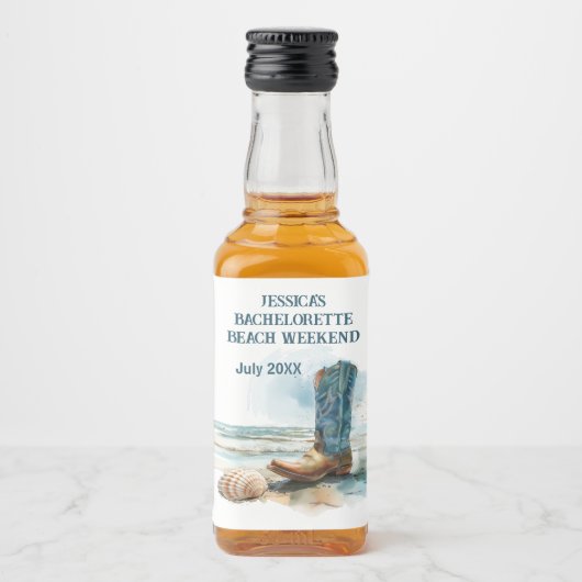 Bachelorette Beach Weekend Alkoholflaschenetikett (Vorderseite)