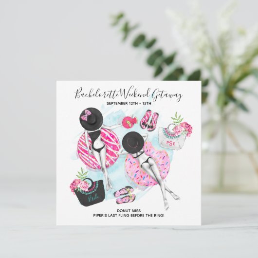 Bachelorette Beach Weekend Einladung (Stehend Vorderseite)