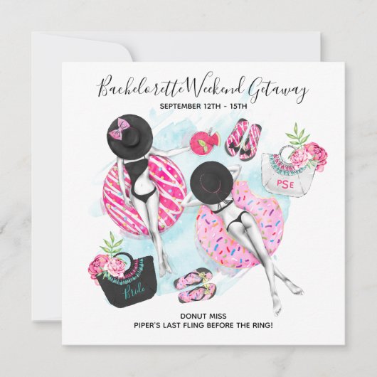 Bachelorette Beach Weekend Einladung (Vorderseite)