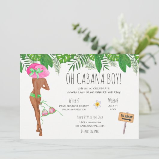 Bachelorette Beach Weekend Einladung (Stehend Vorderseite)