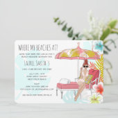 Bachelorette Beach Weekend Einladung (Stehend Vorderseite)