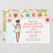 Bachelorette Beach Weekend Einladung (Vorne/Hinten)