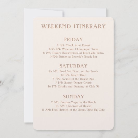 Bachelorette Beach Weekend Einladung (Rückseite)