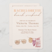Bachelorette Beach Weekend Einladung (Vorne/Hinten)