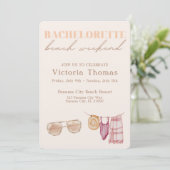 Bachelorette Beach Weekend Einladung (Stehend Vorderseite)