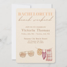Bachelorette Beach Weekend Einladung