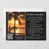 Bachelorette Beach Weekend Itinerary Einladung (Rückseite)